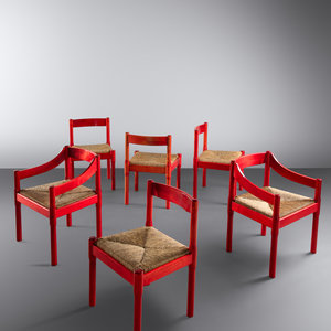 Appraisal: Vico Magistretti Italian - Set of Six Carimate Dining ChairsStendig