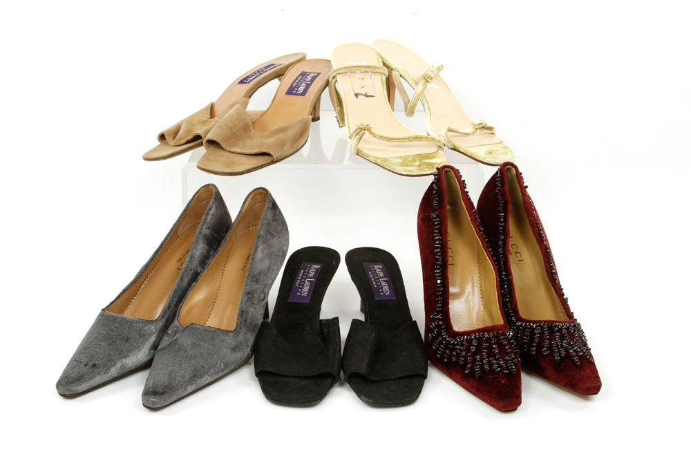 Appraisal: - Lot of Gina Gucci and Ralph Lauren Heels Lot