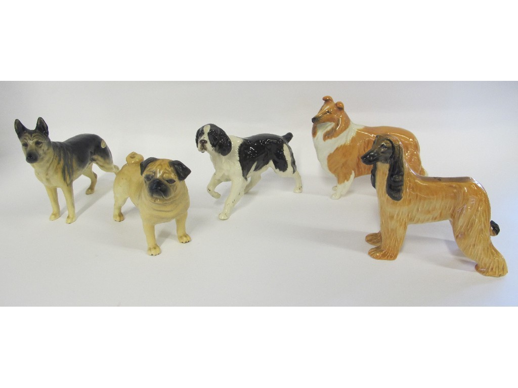 Appraisal: Five Beswick dogs including Lochinver of Lady Park Cutmil Cupie