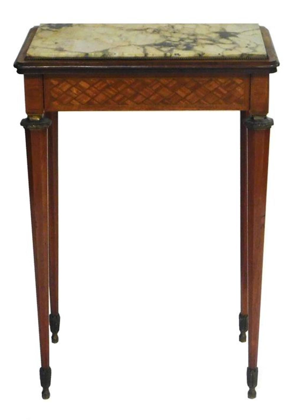 Appraisal: Louis XV style side table th C oblong top with