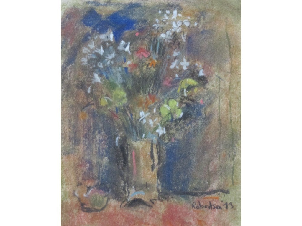 Appraisal: ROBERTSON MODERN STILL LIFE Pastel signed x cm x