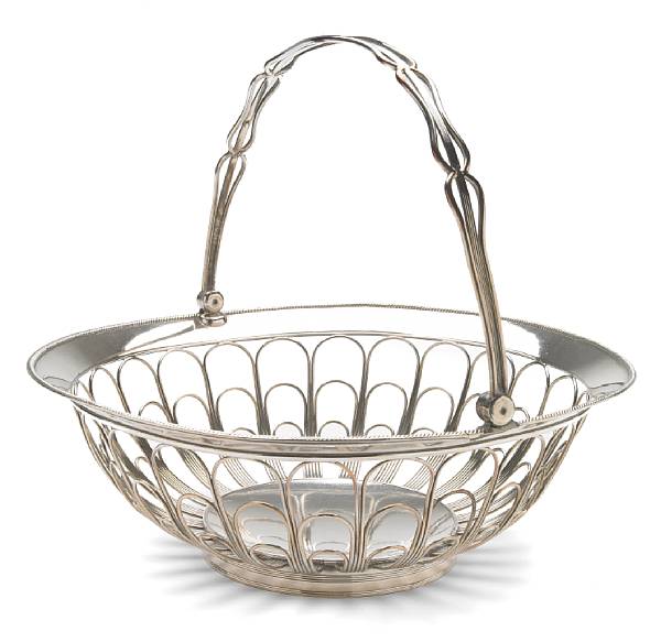 Appraisal: A George III Sheffield plate wirework cake basket height in