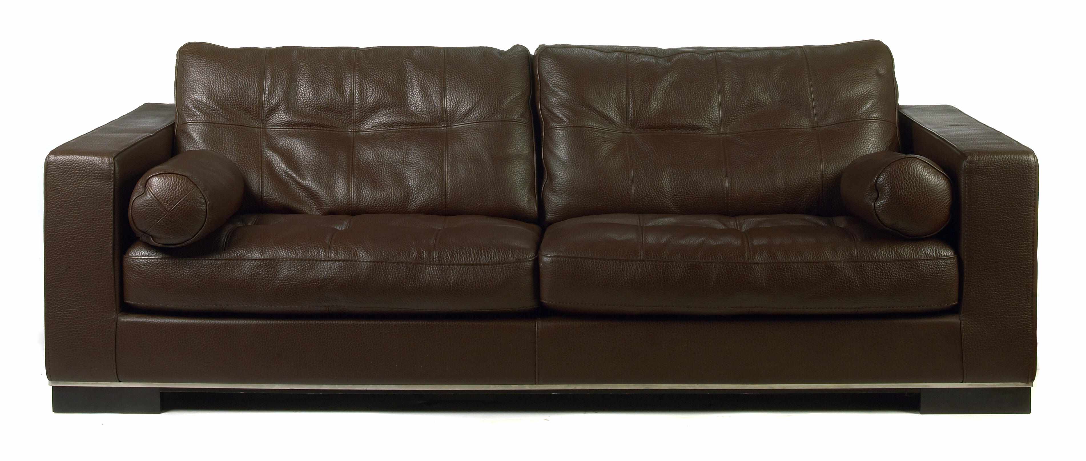 Appraisal: Property of various owners A Roche Bobois brown leather ebonized