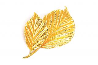 Appraisal: A Gold Leaf Pin by Tiffany Co Tiffany K yellow