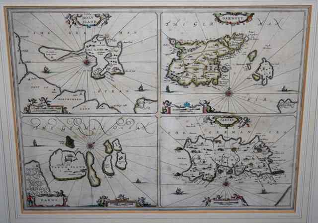 Appraisal: A th Century engraved map - 'Holy Iland' 'Guernsey' 'Farne'