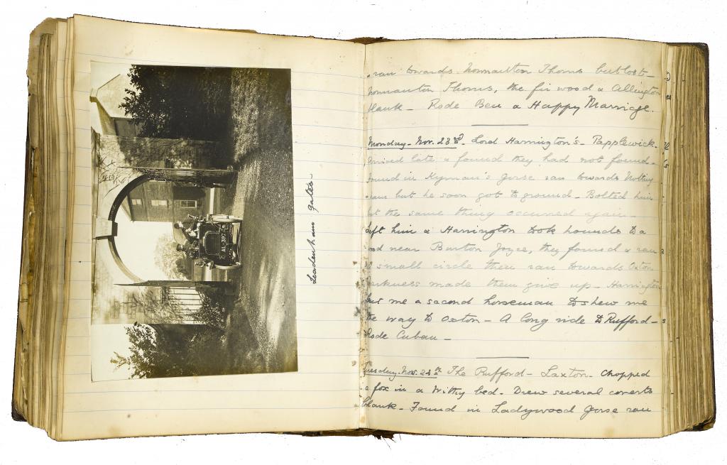 Appraisal: HUNTING AND RACING THE EDWARDIAN AUTOGRAPH MANUSCRIPT HUNTING DIARY OF