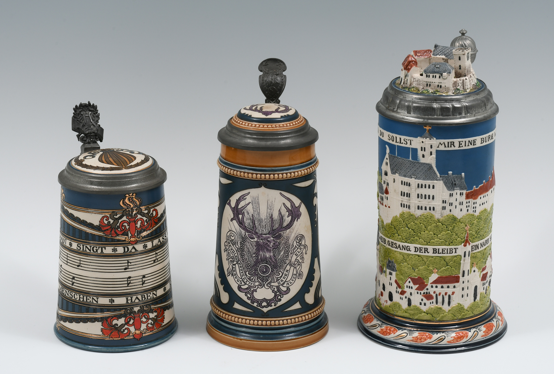 Appraisal: PC VILLEROY BOCH METTLACH BEER STEINS Comprising - Mettlach L