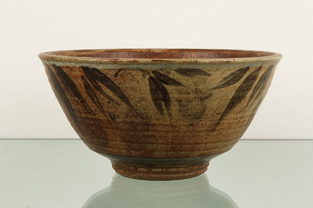 Appraisal: Henry Hammond British - Bowlwith brushwork leaf decorationimpressed potter's seal