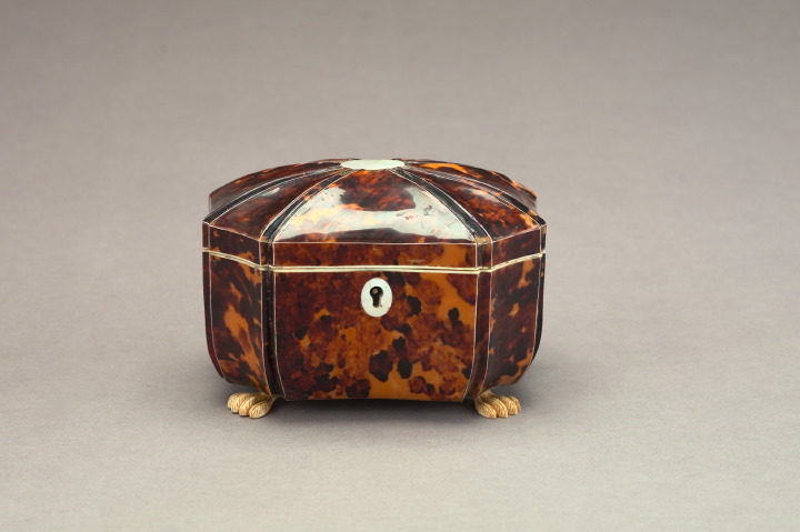 Appraisal: Good English Tortoiseshell Double-Compartment Tea Box in the Regency style