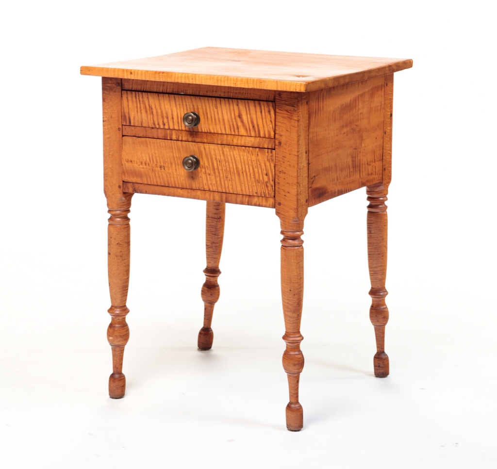 Appraisal: AMERICAN SHERATON STAND Second quarter th century curly maple with