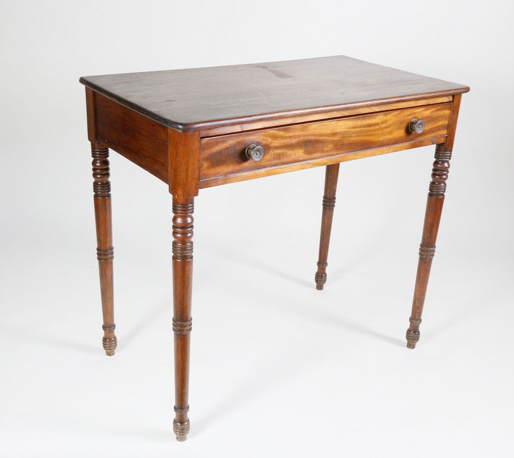 Appraisal: Sheraton Mahogany One Drawer Side Table th c th Century