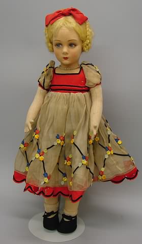 Appraisal: 's Felt child side glance eyes All original doll with