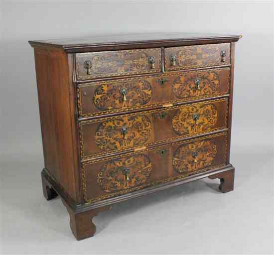 Appraisal: A late th century and later walnut and oak marquetry