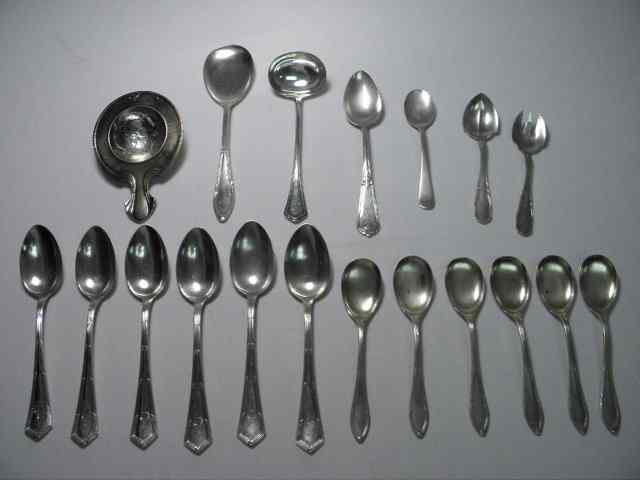 Appraisal: Lot of assorted German silver flatware Includes a set of