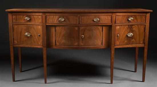 Appraisal: Cabinet made Federal style stringer and patera inlaid mahogany serpentine