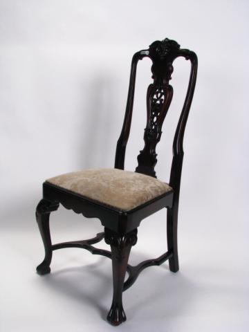 Appraisal: Period Style Mahogany Side Chair with ornately carved curved back