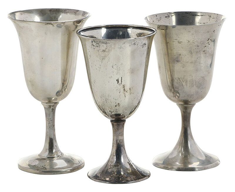 Appraisal: Eleven Sterling Goblets American th century all typical forms various