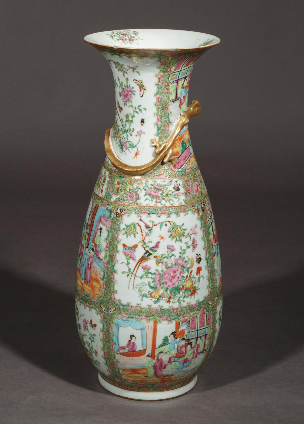 Appraisal: Large Chinese Export Famille Rose Porcelain Vase th c gilt