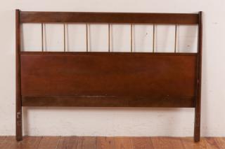 Appraisal: Paul McCobb Design Walnut Brass Headboard Paul McCobb design Planner