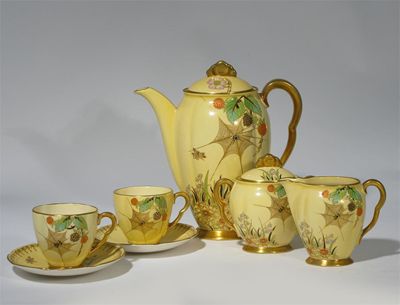 Appraisal: Spider's Web' a Carlton Ware coffee set for six printed