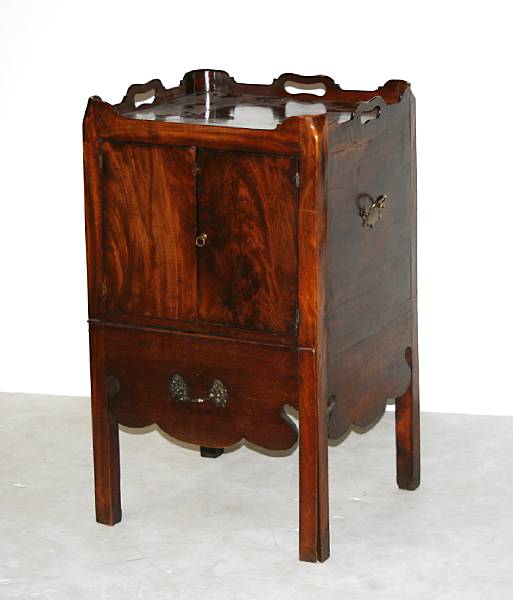 Appraisal: A George III mahogany bedside cabinet early th century height