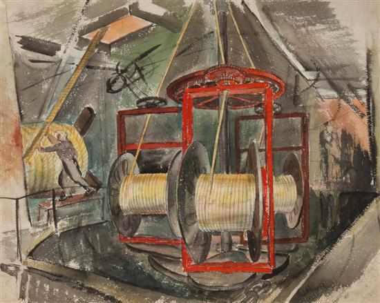 Appraisal: John Deforest Stull American - Rope Machine watercolor on paper