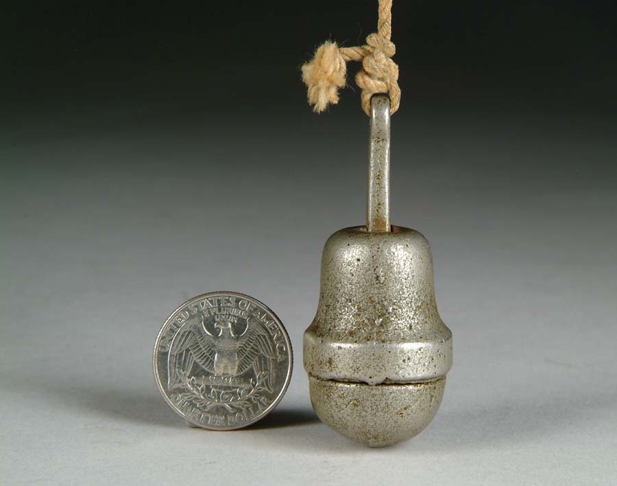 Appraisal: VERY RARE BLANK SHOOTER BOMB Circa Pear-shaped nickel-plated iron probably