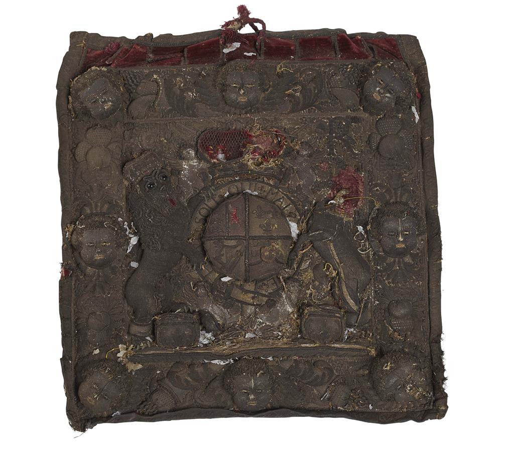 Appraisal: FOUR FURTHER LORD CHANCELLOR'S PURSE PANELS EARLY TH CENTURY distressed