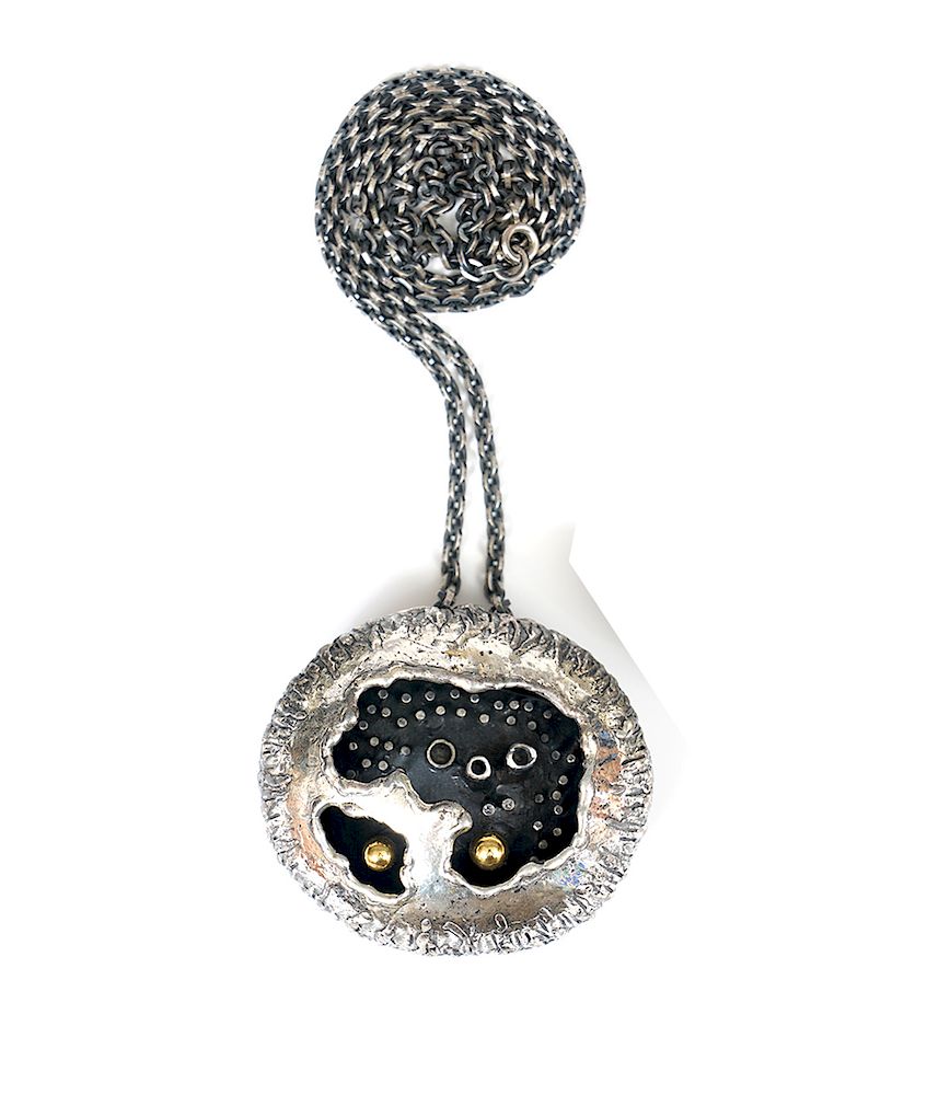 Appraisal: Guy Vidal Moonscape Pod Pendant on Chain Guy Vidal wearable