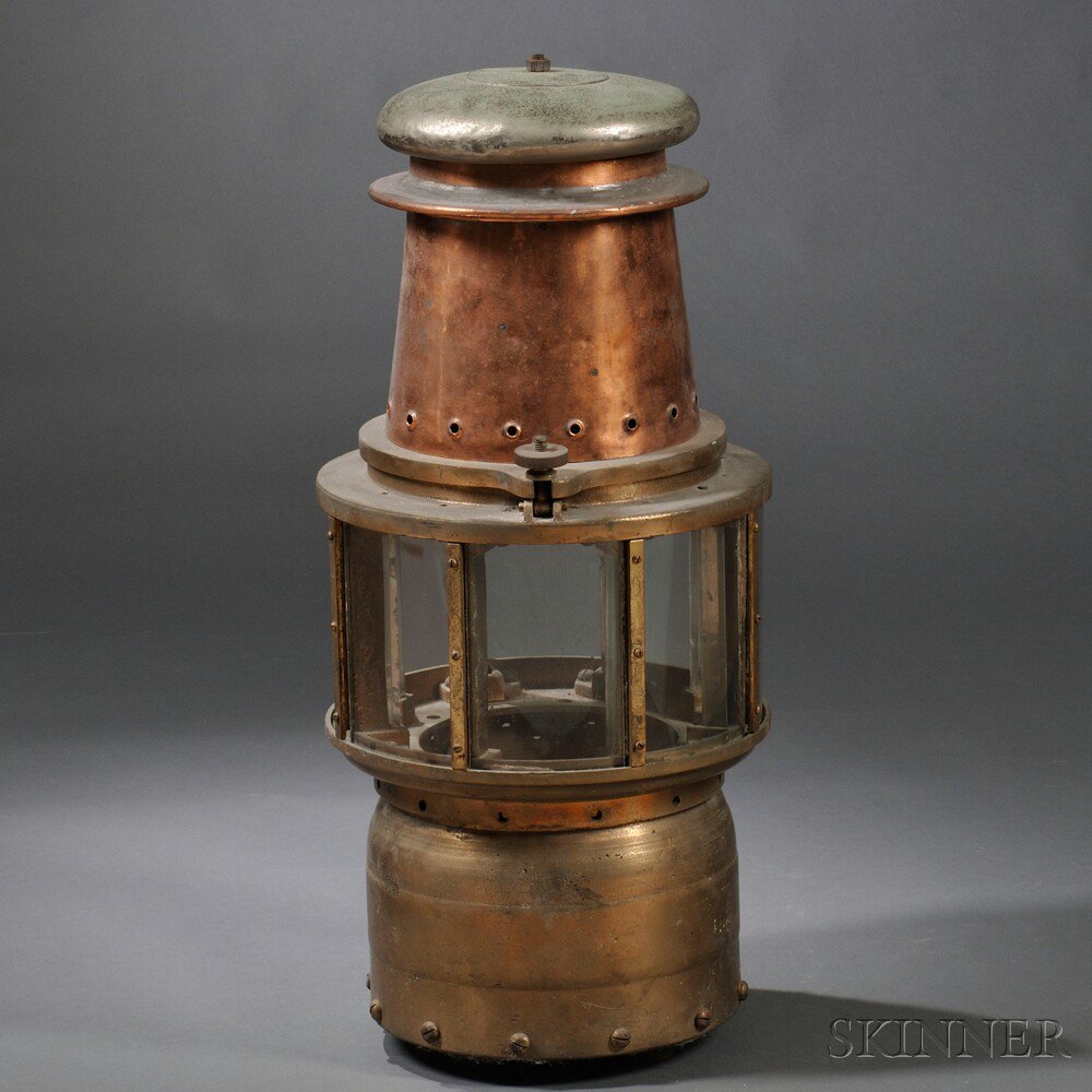 Appraisal: Copper and Brass Ship's Light or Buoy unmarked first half