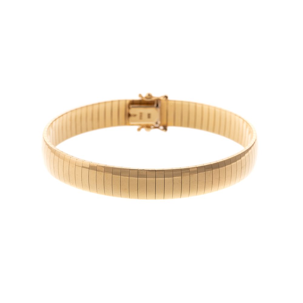 Appraisal: An Italian K Solid Gold Omega Bracelet K yellow gold