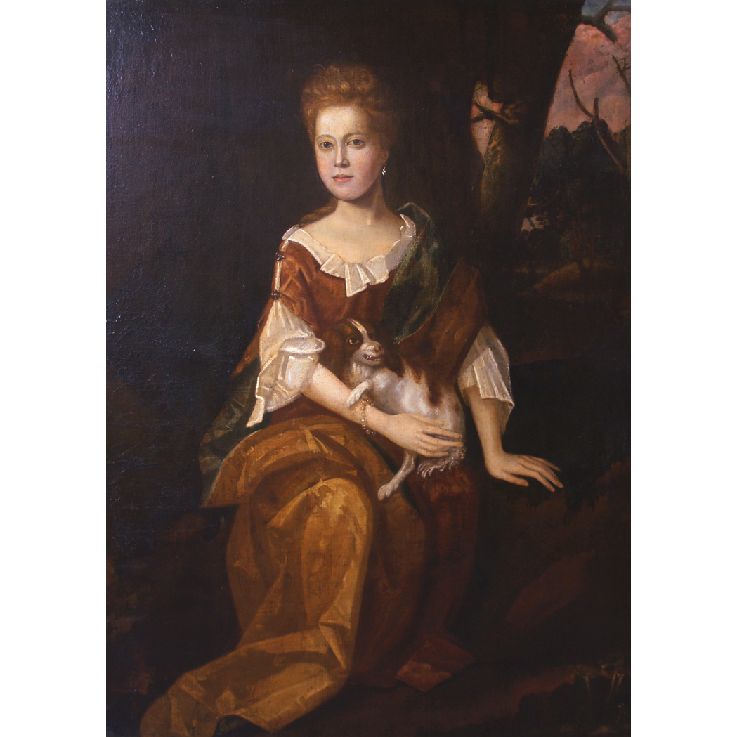 Appraisal: English School th Century Portrait of Marjorie Muckleston Holding a