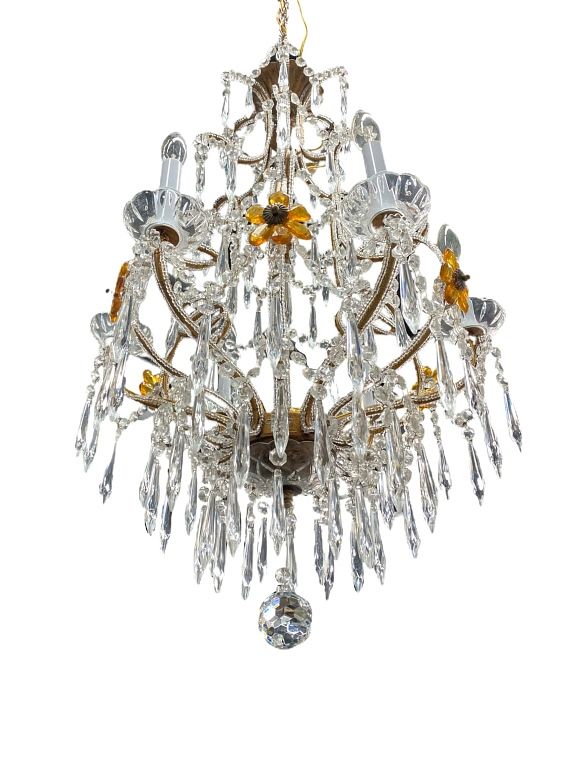 Appraisal: Contemporary Crystal Chandelier Contemporary Crystal Chandelier Measures inches high x