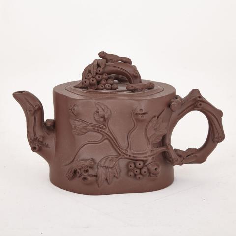 Appraisal: After Ni Shunsheng - YIXING TEAPOT Of wood trunk form