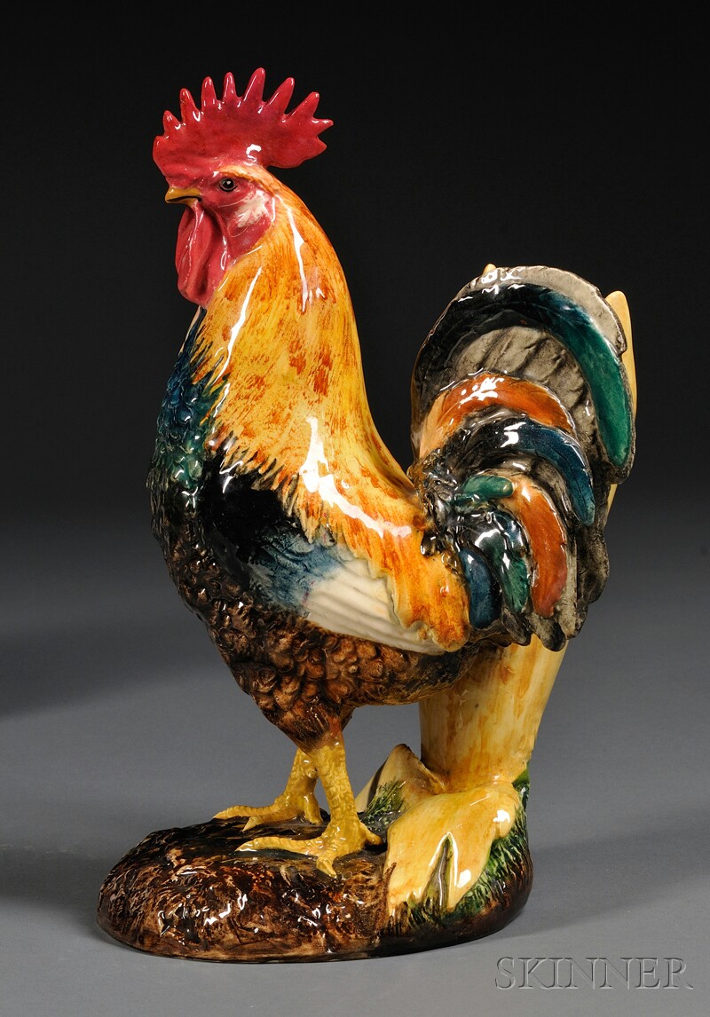 Appraisal: Massier Majolica Rooster Vallauris France late th century attributed to