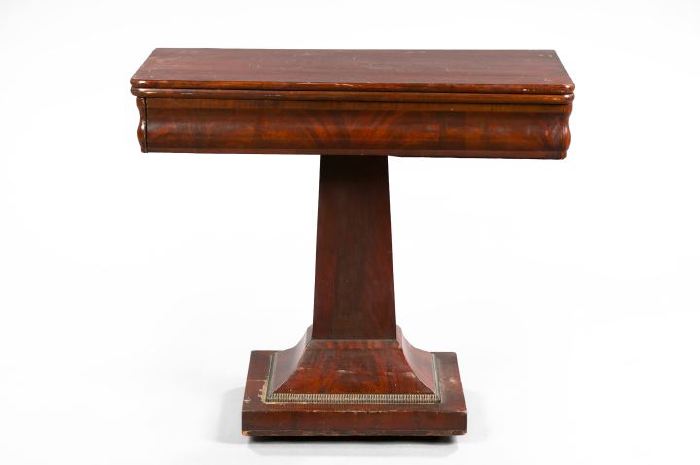 Appraisal: American Late Classical Mahogany Fold-Over Games Table second quarter th