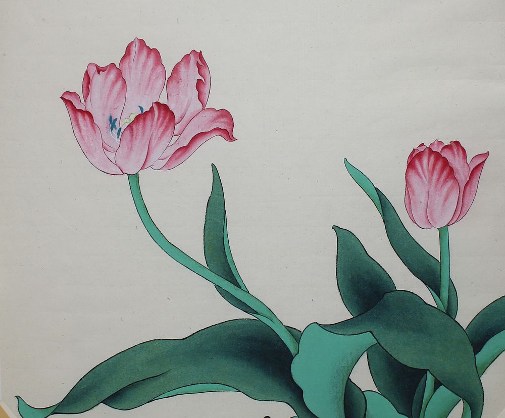 Appraisal: Da Mei Wen Lin th C Pink Tulip Da Mei