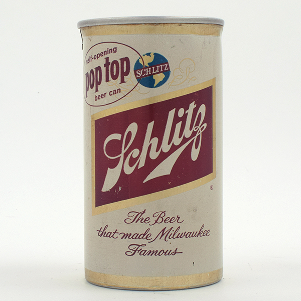 Appraisal: Schlitz Beer -PIECE ALUMINUM TEST Zip Top ACTUAL - Reference