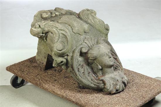 Appraisal: STONE ARCHITECTURAL FRAGMENT Late th-early th century Depicting the bust