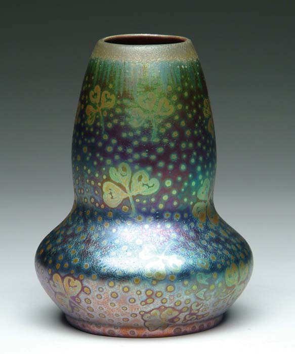 Appraisal: WELLER SICARD VASE All over clover leaf and dot decoration