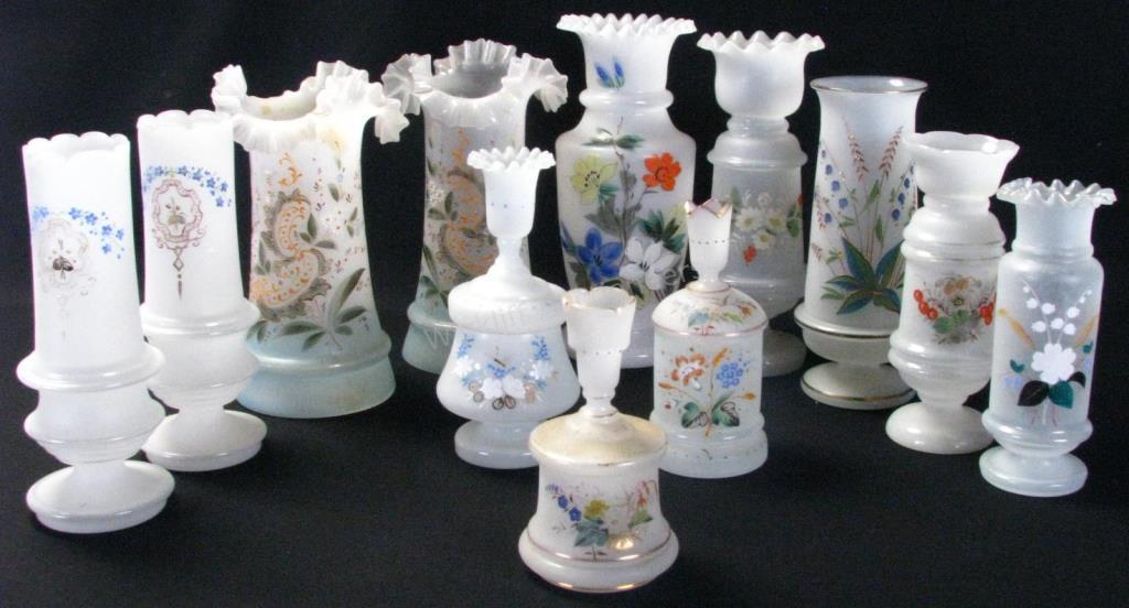 Appraisal: Group of Victorian Bristol Vases and Dresser Jars total including