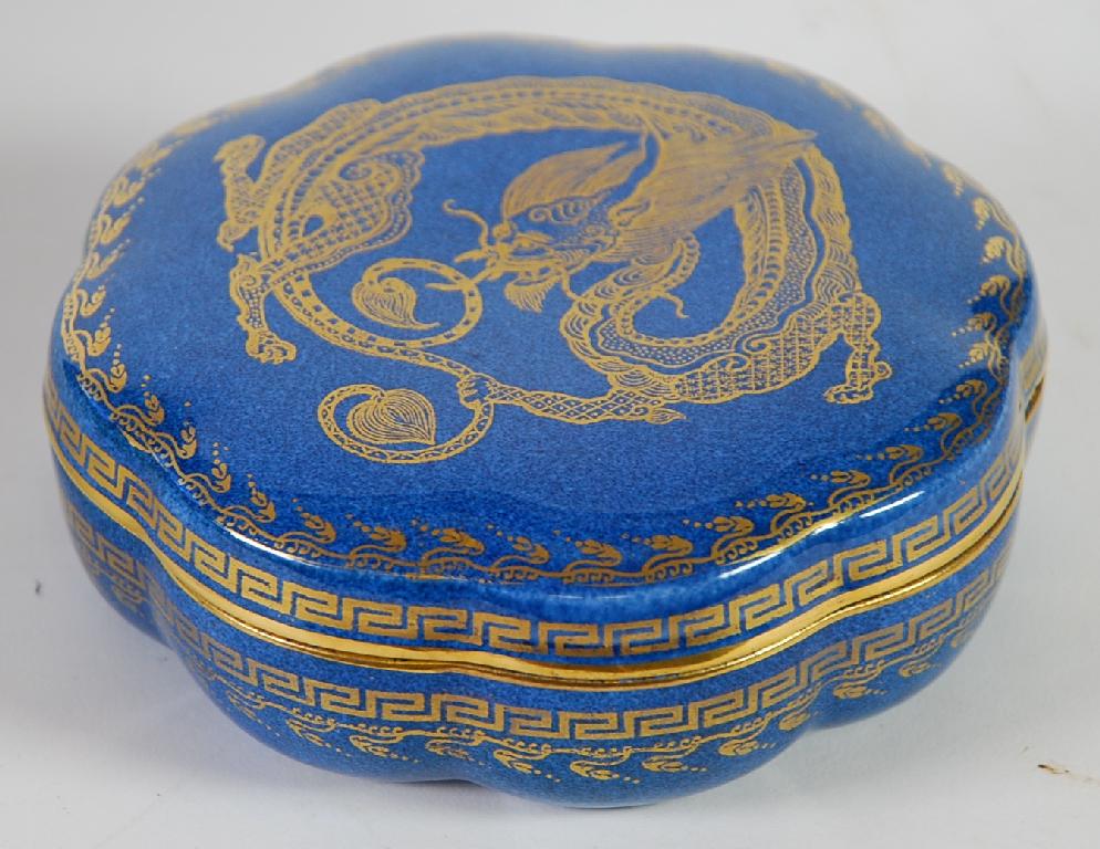 Appraisal: WEDGWOOD CRUEL DRAGON PATTERN LUSTRE CHINA CIRCULAR BOWL AND COVER