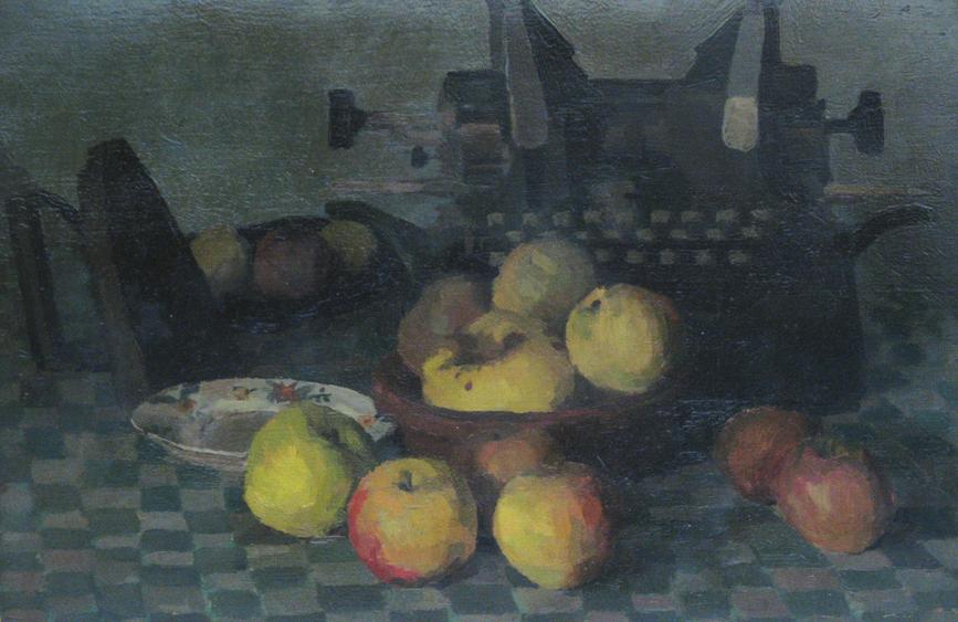 Appraisal: ASCRIBED TO DUNCAN GRANT A still life of apples an