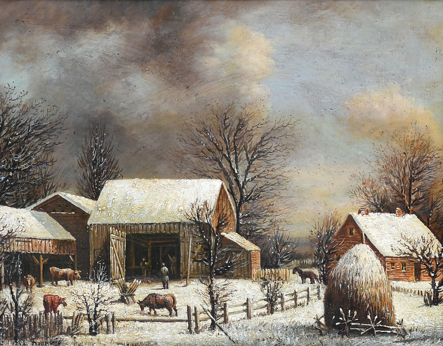 Appraisal: DURRIE George Henry American - Rural New England Winter Scene