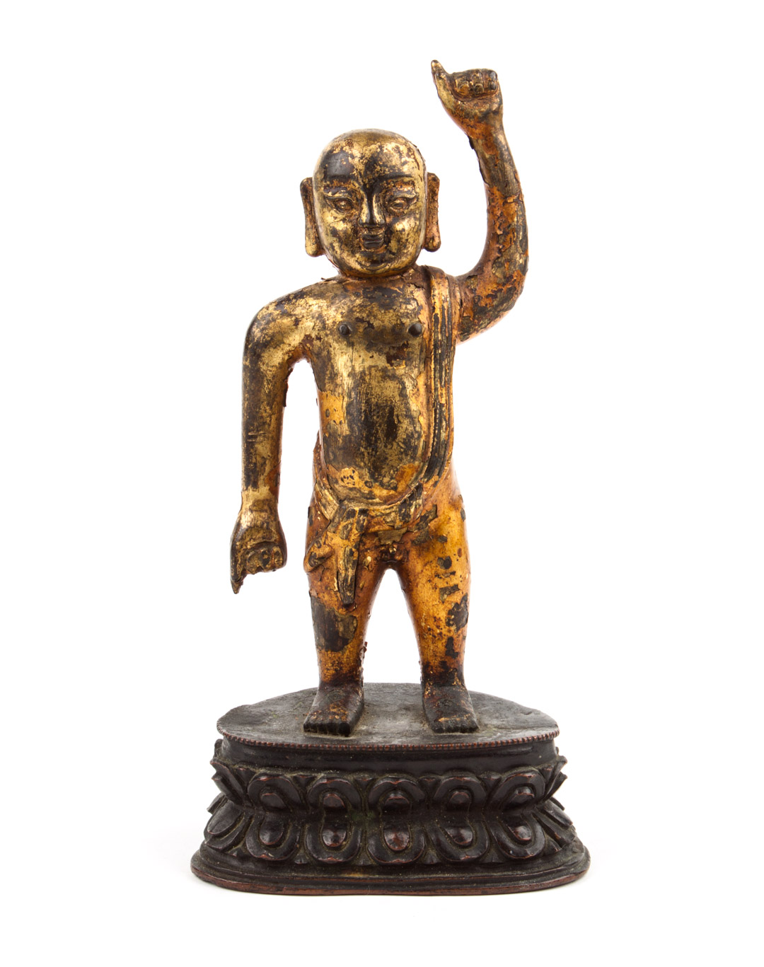 Appraisal: Chinese gilt bronze Ho-Ho boy th century gilt bronze figure