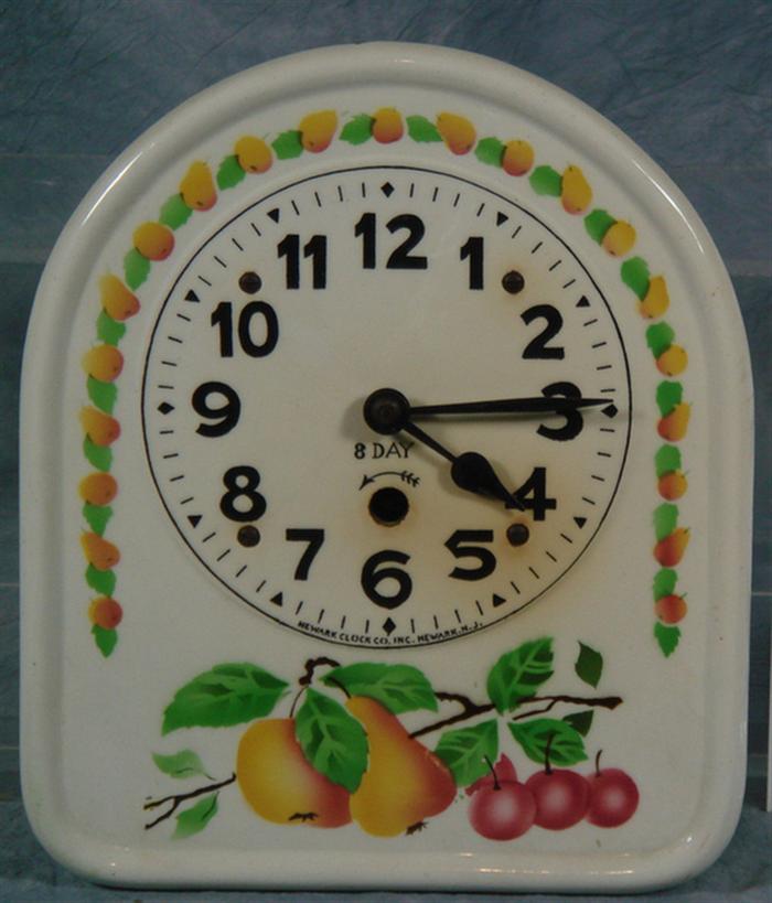 Appraisal: Newark Clock Co porcelain dial kitchen clock day running h