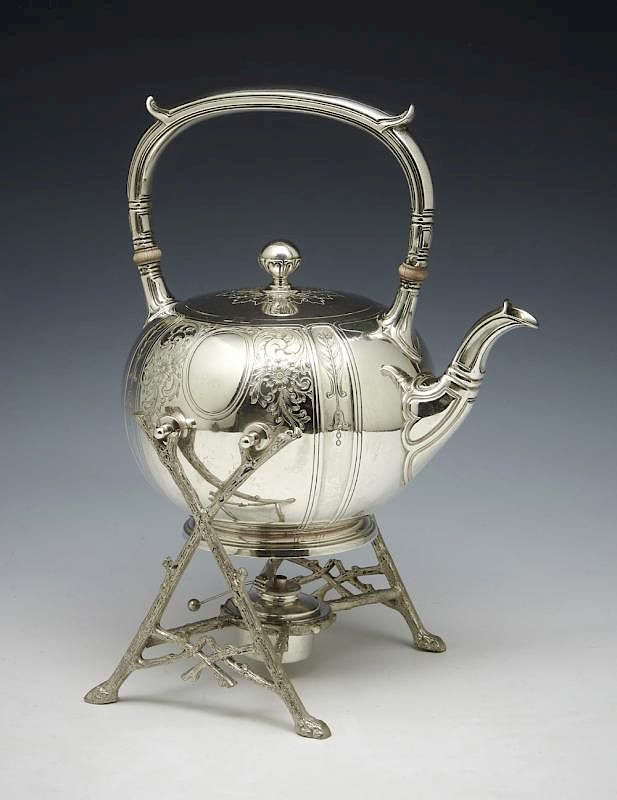 Appraisal: Gorham sterling teapot with associated stand Gorham sterling teapot with