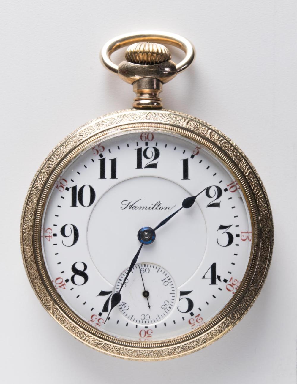 Appraisal: HAMILTON MODEL OPEN FACE POCKET WATCH having hour minute dial