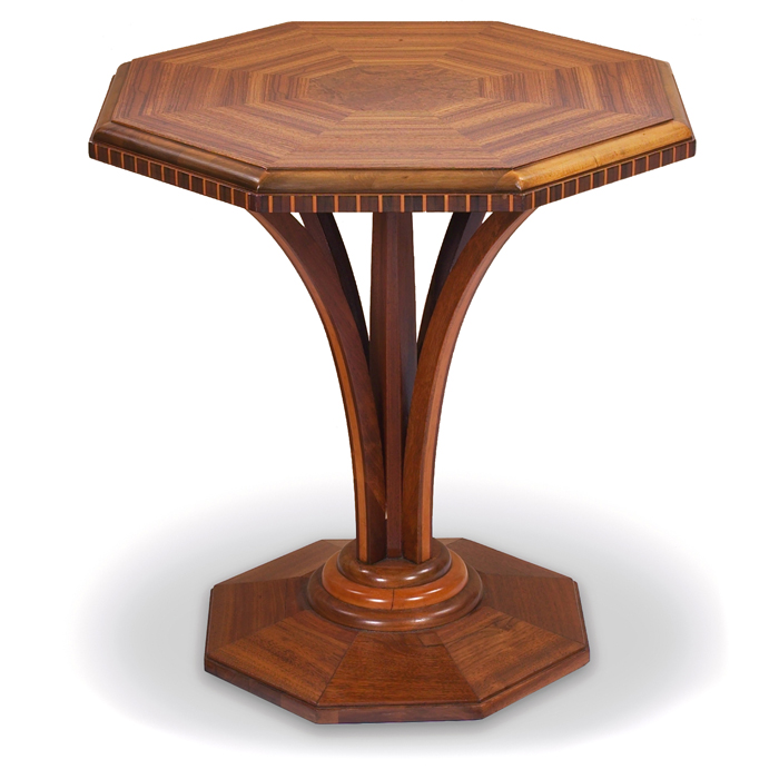 Appraisal: Art Deco table octagonal top with an inlaid design supported