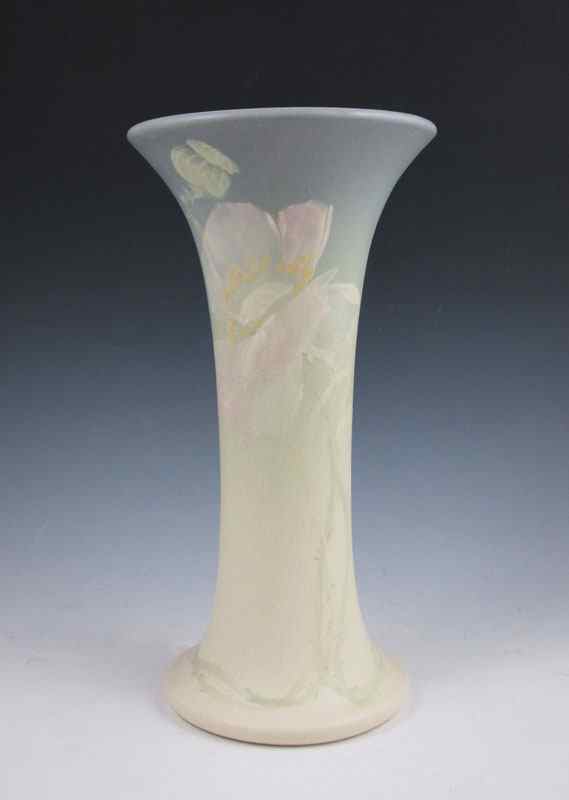 Appraisal: WELLER PERFECTO FLORAL VASE Matt finish poppy flower and pods